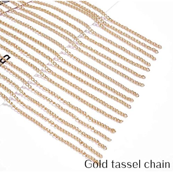Fstrend Hair Extensions Chain Silver Aluminum Tassel Multi Strand Halloween Hip-pop Hair Accessories Women and Girls (Gold) - Image 3